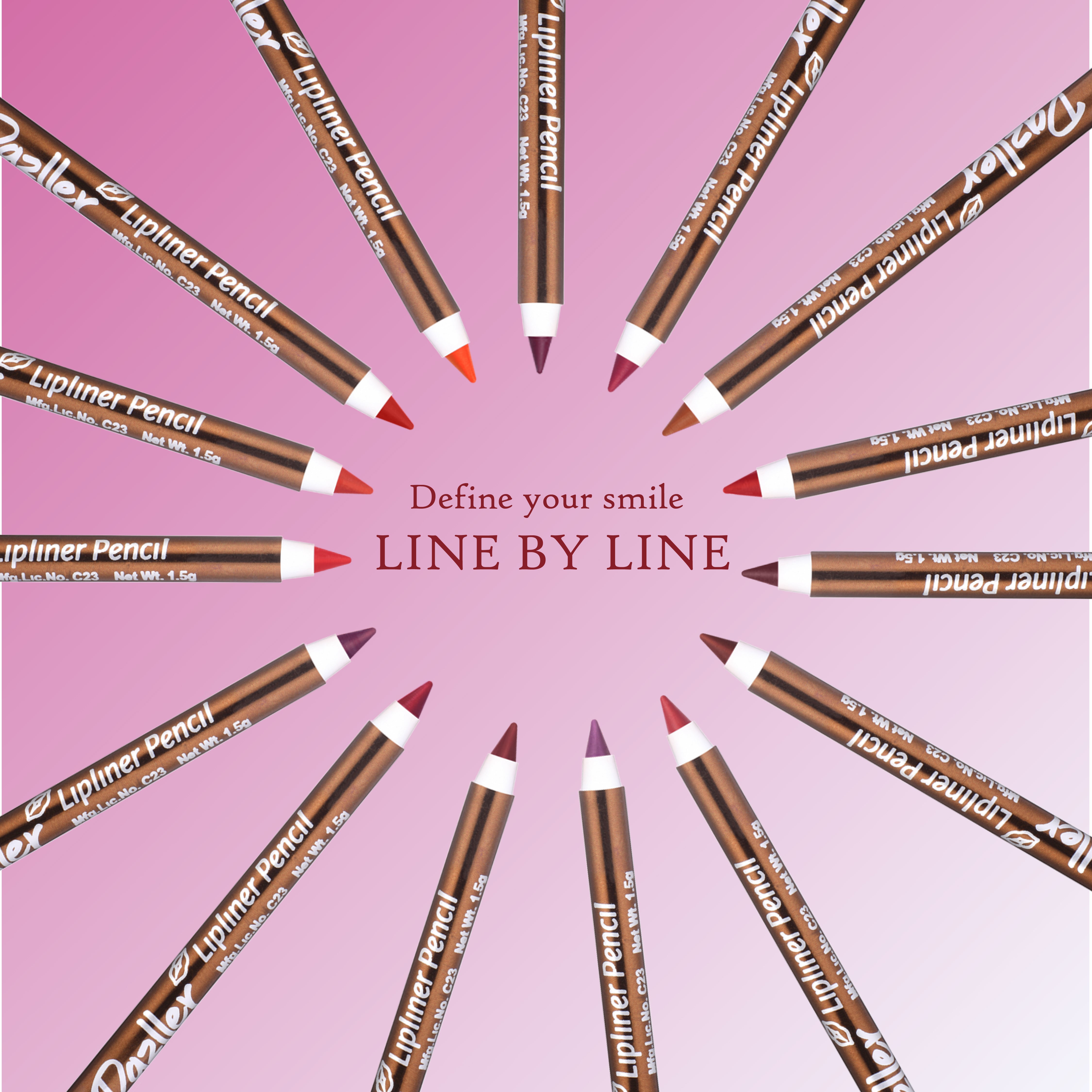 LipLiner Pencil Lined & Loaded  - Pack of 15